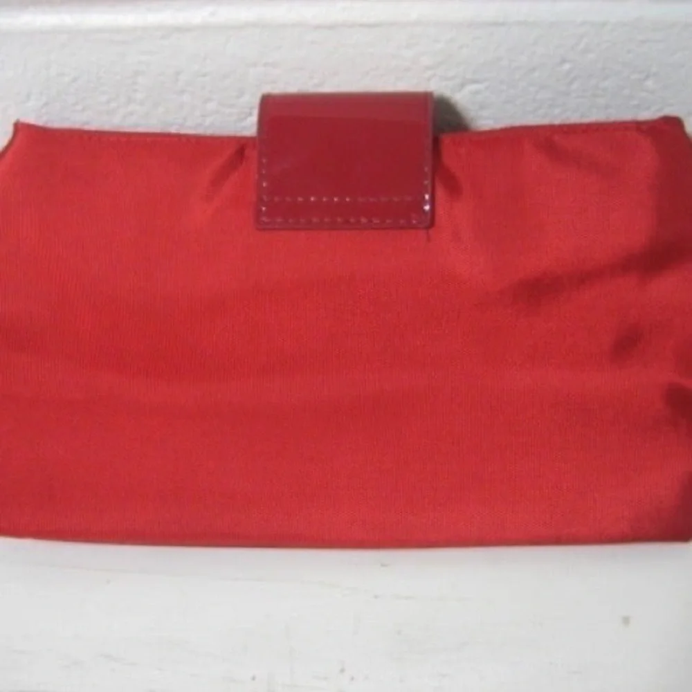 shiseido red makeup clutch bag